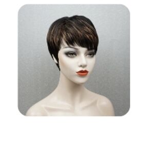 Short Brown Wig for Women. Human Hair.